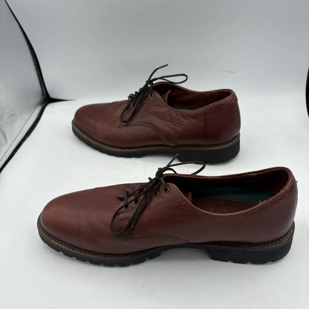 HS Trask Dress Shoes Mens Size 11.5 M Red Brown Bison Leather Pro Office‎ Oxford